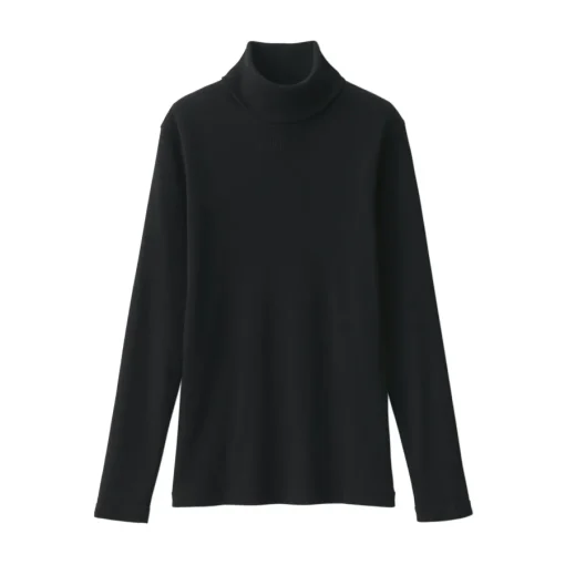 Fashion Women's Soy Fiber Blend Ribbed Turtleneck Long Sleeve T-Shirt Women T-Shirts