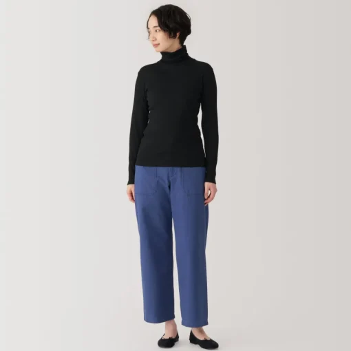 Fashion Women's Soy Fiber Blend Ribbed Turtleneck Long Sleeve T-Shirt Women T-Shirts