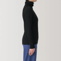 Fashion Women's Soy Fiber Blend Ribbed Turtleneck Long Sleeve T-Shirt Women T-Shirts