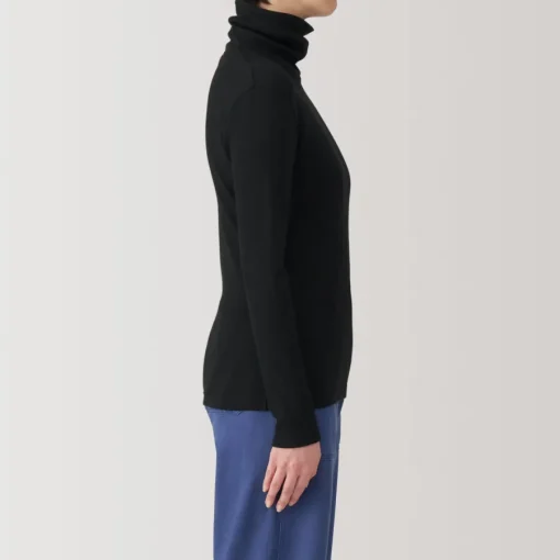 Fashion Women's Soy Fiber Blend Ribbed Turtleneck Long Sleeve T-Shirt Women T-Shirts