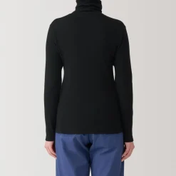 Fashion Women's Soy Fiber Blend Ribbed Turtleneck Long Sleeve T-Shirt Women T-Shirts