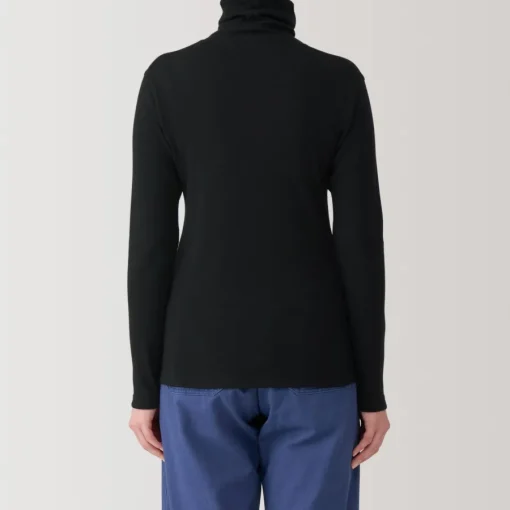 Fashion Women's Soy Fiber Blend Ribbed Turtleneck Long Sleeve T-Shirt Women T-Shirts