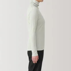 Fashion Women's Soy Fiber Blend Ribbed Turtleneck Long Sleeve T-Shirt Women T-Shirts