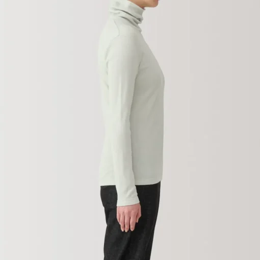Fashion Women's Soy Fiber Blend Ribbed Turtleneck Long Sleeve T-Shirt Women T-Shirts