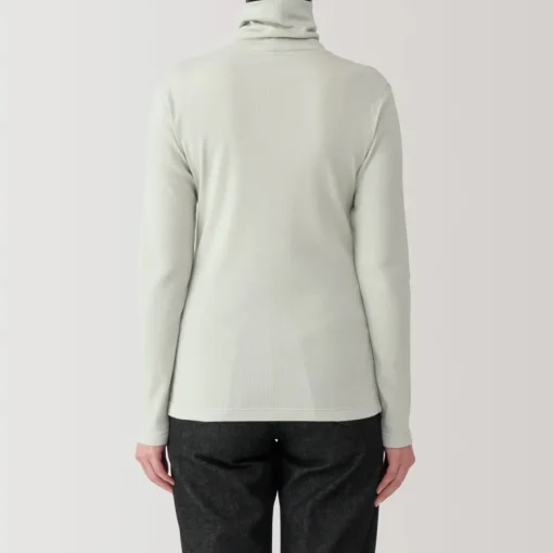 Fashion Women's Soy Fiber Blend Ribbed Turtleneck Long Sleeve T-Shirt Women T-Shirts
