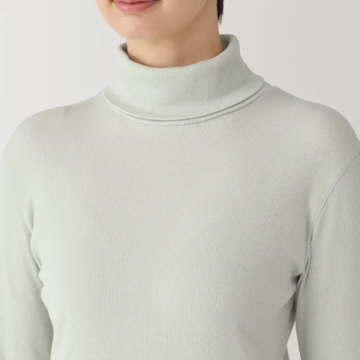 Fashion Women's Soy Fiber Blend Ribbed Turtleneck Long Sleeve T-Shirt Women T-Shirts