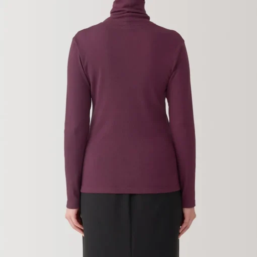 Fashion Women's Soy Fiber Blend Ribbed Turtleneck Long Sleeve T-Shirt Women T-Shirts