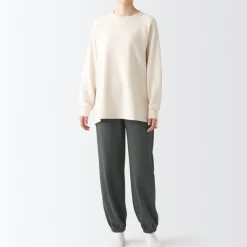 Hot Women's Stretch French Terry Hem Squeezing Pants Pajamas & Loungewear|Loungewear