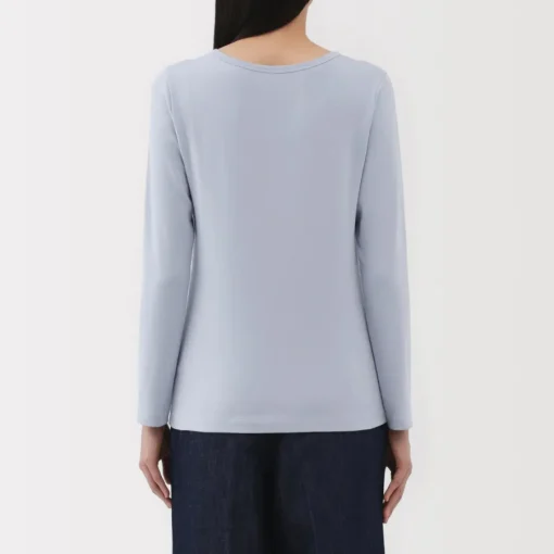 Clearance Women's Stretch Ribbed Crew Neck Long Sleeve T-Shirt Women T-Shirts