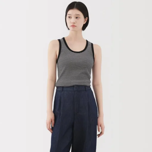 Clearance Women's Stretch Ribbed Striped Tank Top Women Tops & Shirts