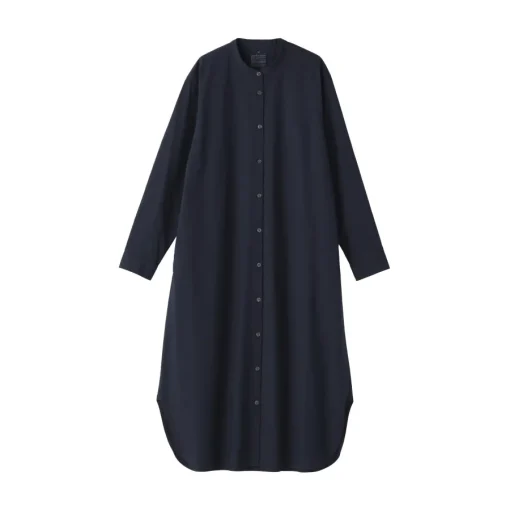 Fashion Women's Washed Broadcloth Stand Collar Long-Sleeve Dress Women Dresses