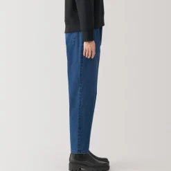New Women's Washed Denim Easy Tapered Pants Women Denim