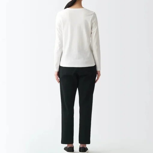Outlet Women's 4-Way Stretch Chino Slim Tapered Pants (L 30inch / 75cm) Women Chino