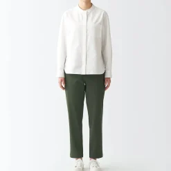 Outlet Women's 4-Way Stretch Chino Slim Tapered Pants (L 30inch / 75cm) Women Chino