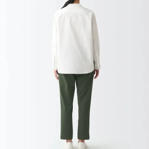 Outlet Women's 4-Way Stretch Chino Slim Tapered Pants (L 30inch / 75cm) Women Chino