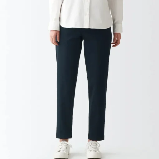 Outlet Women's 4-Way Stretch Chino Slim Tapered Pants (L 30inch / 75cm) Women Chino