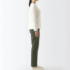 Hot Women's 4-Way Stretch Chino Slim Tapered Pants (L 32inch / 82cm) Women Chino