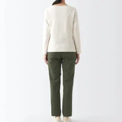 Hot Women's 4-Way Stretch Chino Slim Tapered Pants (L 32inch / 82cm) Women Chino