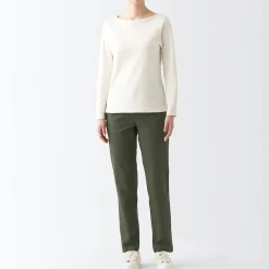 Hot Women's 4-Way Stretch Chino Slim Tapered Pants (L 32inch / 82cm) Women Chino