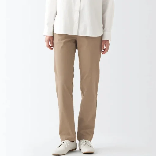 Hot Women's 4-Way Stretch Chino Slim Tapered Pants (L 32inch / 82cm) Women Chino