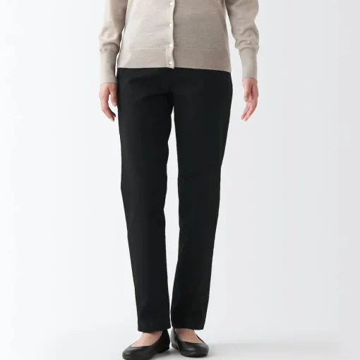 Hot Women's 4-Way Stretch Chino Slim Tapered Pants (L 32inch / 82cm) Women Chino