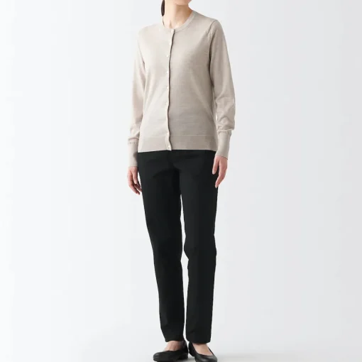 Hot Women's 4-Way Stretch Chino Slim Tapered Pants (L 32inch / 82cm) Women Chino