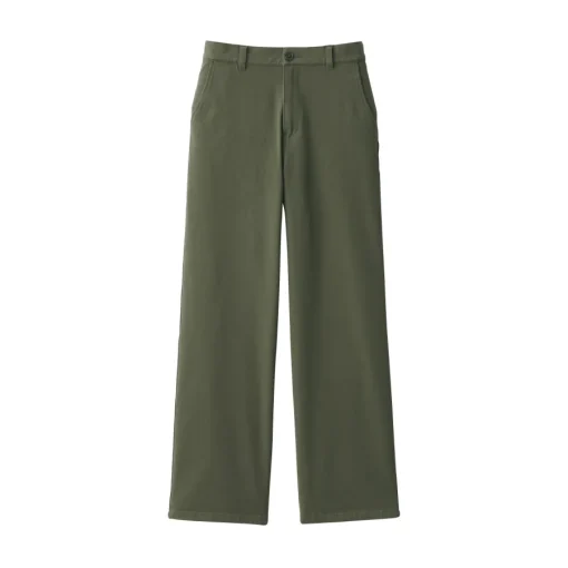 Best Women's 4-Way Stretch Chino Wide Straight Pants (L 32inch / 80cm) Women Chino