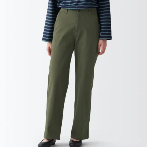 Best Women's 4-Way Stretch Chino Wide Straight Pants (L 32inch / 80cm) Women Chino