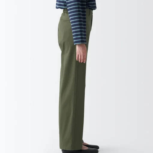 Best Women's 4-Way Stretch Chino Wide Straight Pants (L 32inch / 80cm) Women Chino