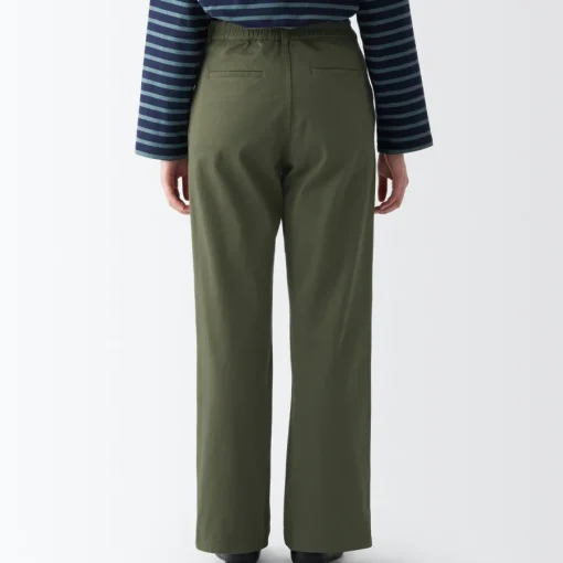 Best Women's 4-Way Stretch Chino Wide Straight Pants (L 32inch / 80cm) Women Chino